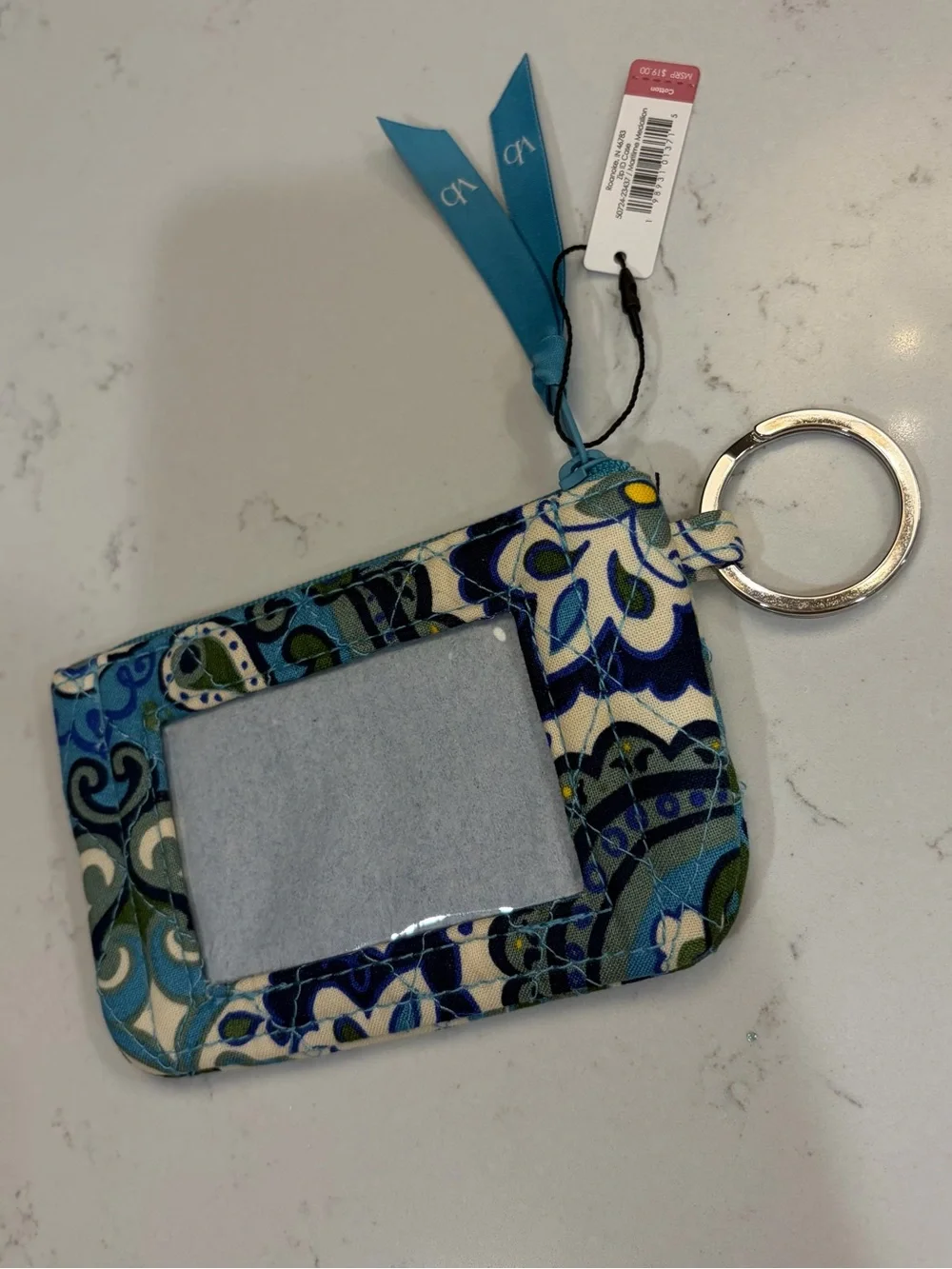 NWT Vera Bradley XL Backpack + Zip ID Pouch SET ~ Extra Large Blue Cotton